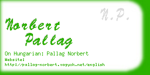 norbert pallag business card